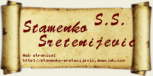 Stamenko Sretenijević vizit kartica